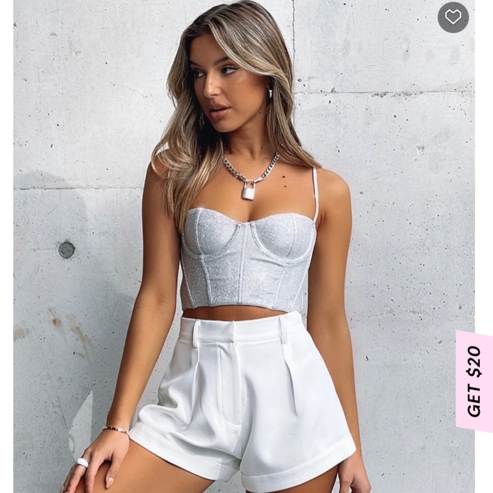 Silver bustier crop top
